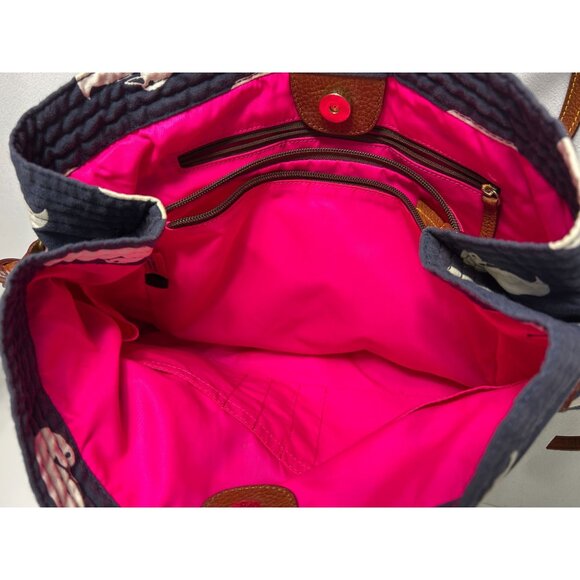 Dooney & Bourke Victoria Duck Print Canvas Tote in Blue / White - Picture 10 of 11